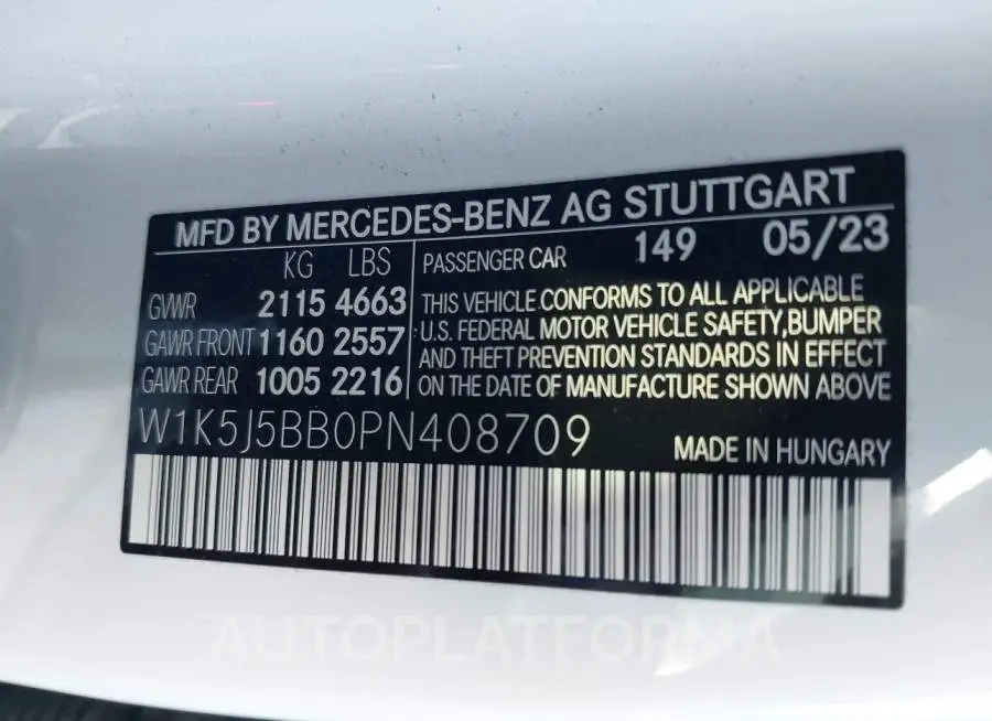 MERCEDES-BENZ AMG CLA 35 2023 vin W1K5J5BB0PN408709 from auto auction Iaai