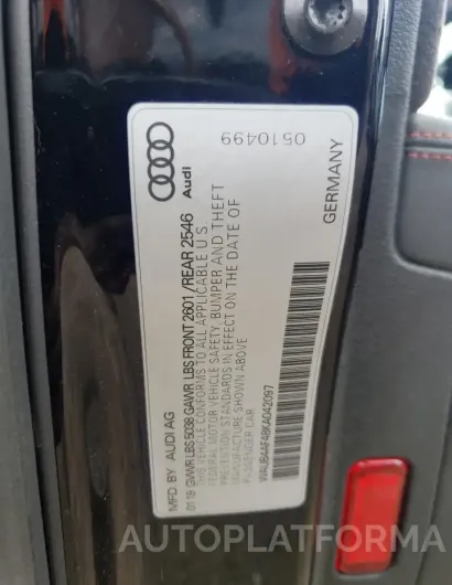 AUDI S4 PREMIUM 2019 vin WAUB4AF48KA042097 from auto auction Copart