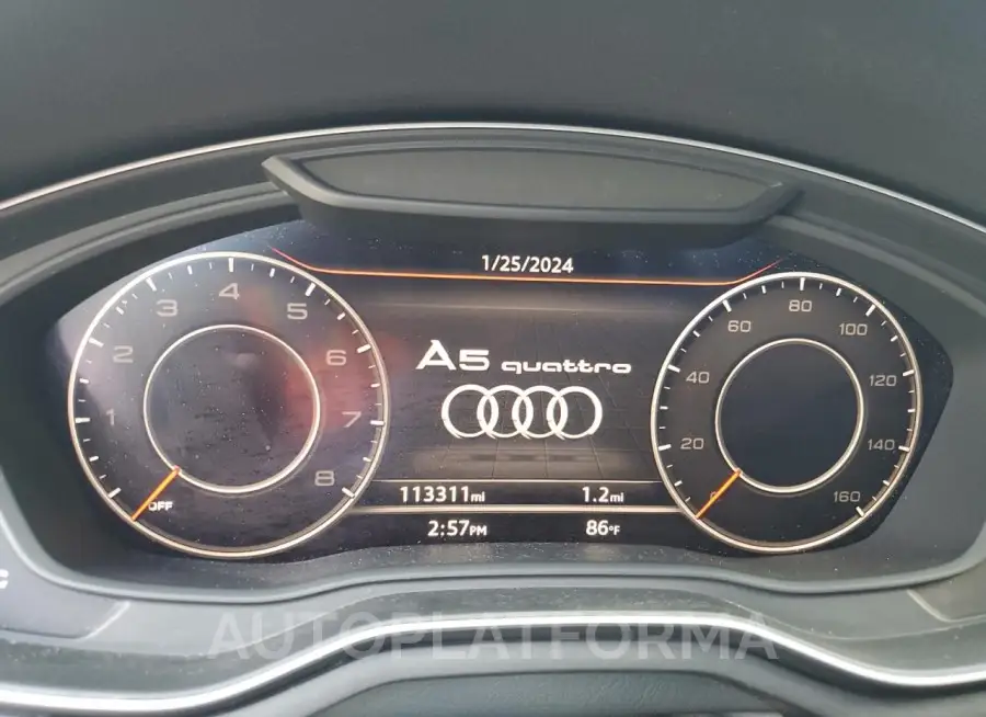 AUDI A5 PREMIUM 2018 vin WAUPNAF54JA020043 from auto auction Copart