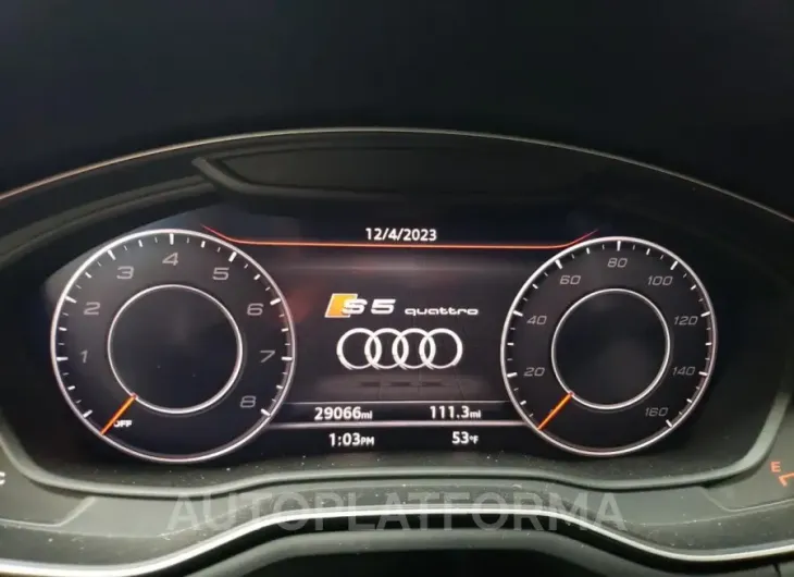 AUDI S5 PRESTIG 2019 vin WAUC4CF59KA099174 from auto auction Copart