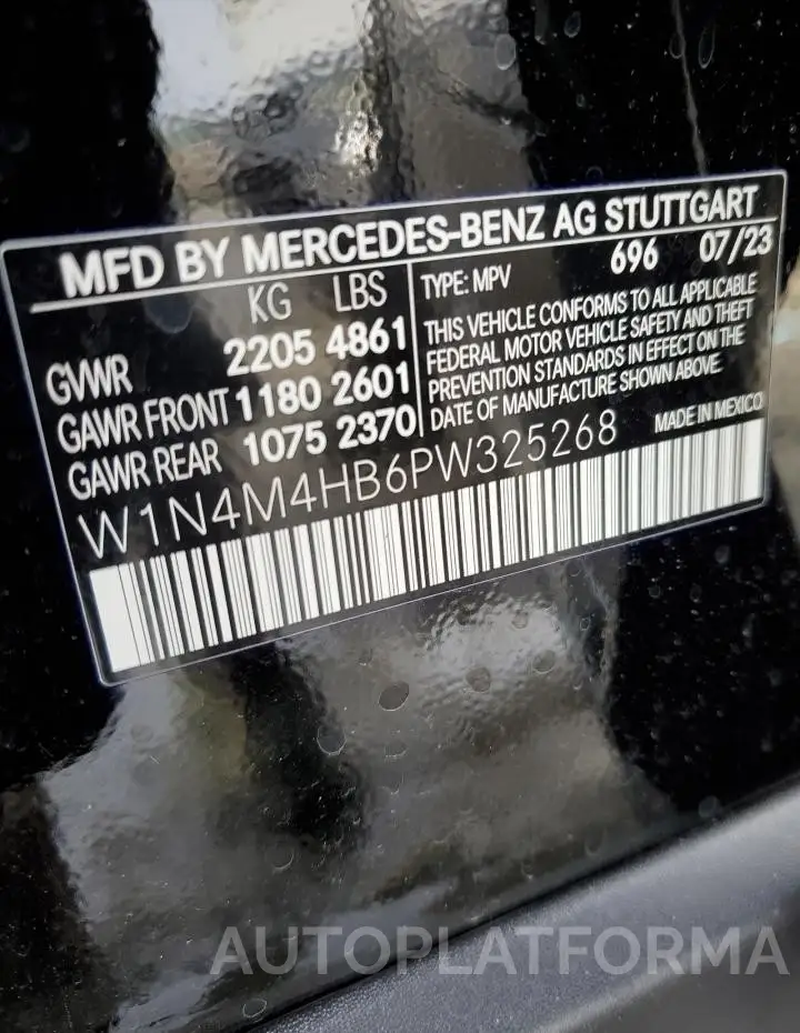 MERCEDES-BENZ GLB 250 4M 2023 vin W1N4M4HB6PW325268 from auto auction Copart