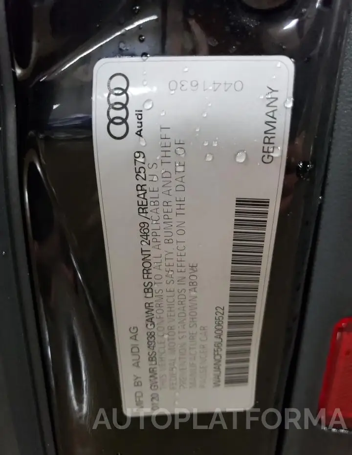 AUDI A5 PREMIUM 2020 vin WAUANCF56LA006522 from auto auction Copart