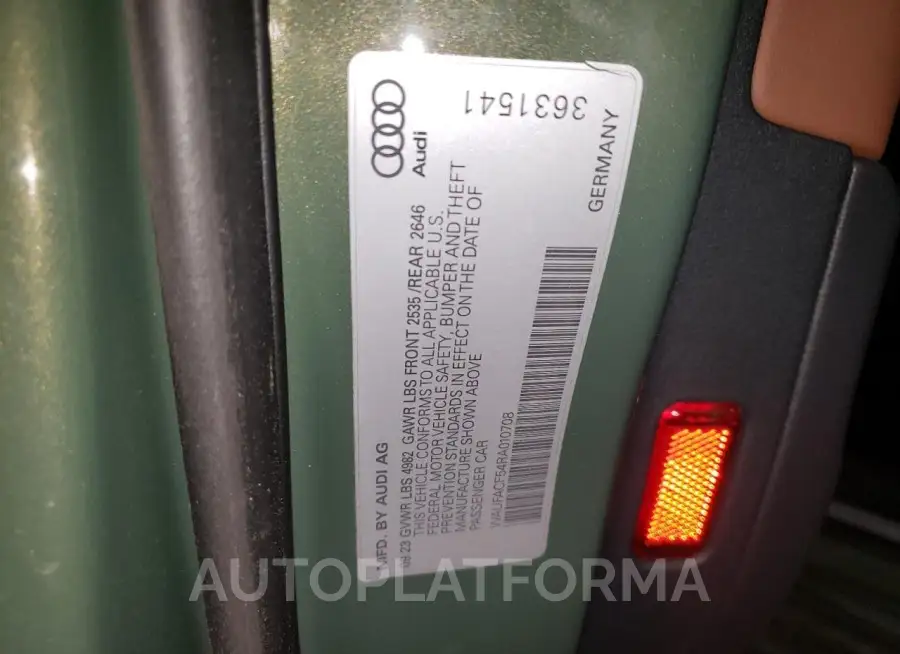 AUDI A5 PREMIUM 2024 vin WAUFACF54RA010708 from auto auction Copart