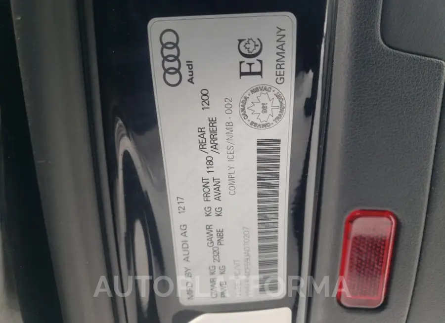 AUDI S5 PRESTIG 2018 vin WAUC4CF59JA070207 from auto auction Copart