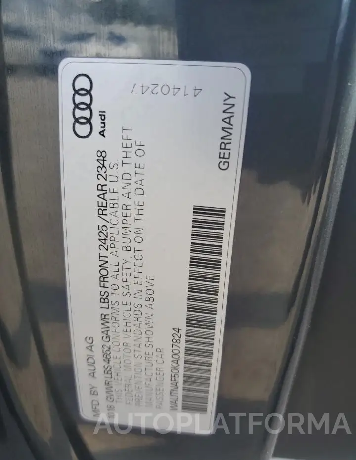 AUDI A5 PREMIUM 2019 vin WAUTNAF50KA007824 from auto auction Copart