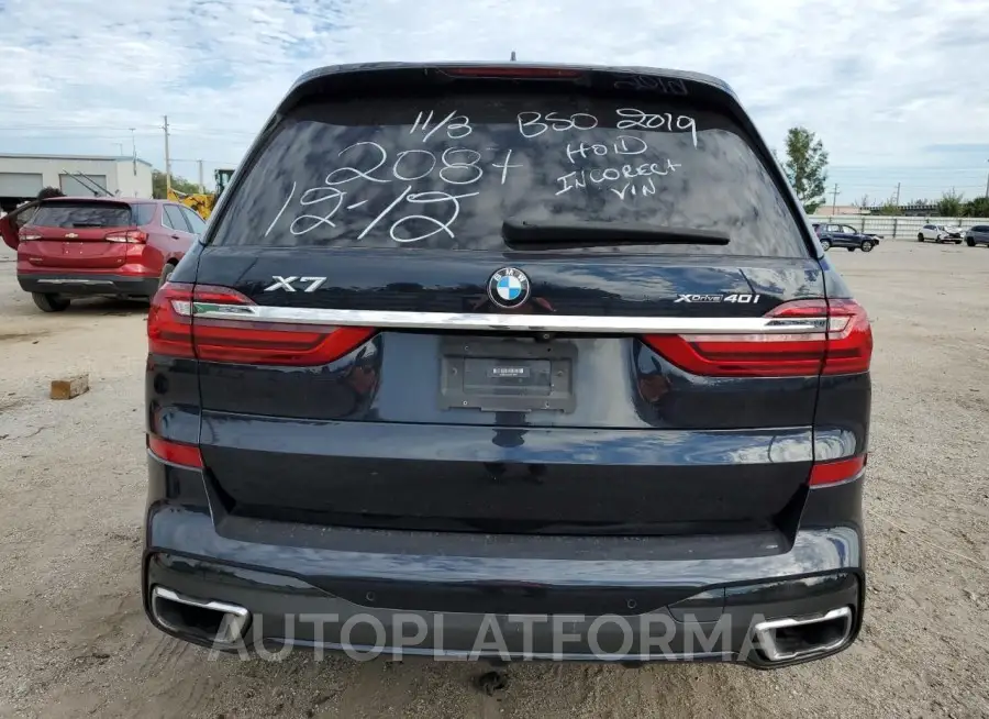 BMW X7 XDRIVE4 2019 vin 5UXCW2C58KL082087 from auto auction Copart