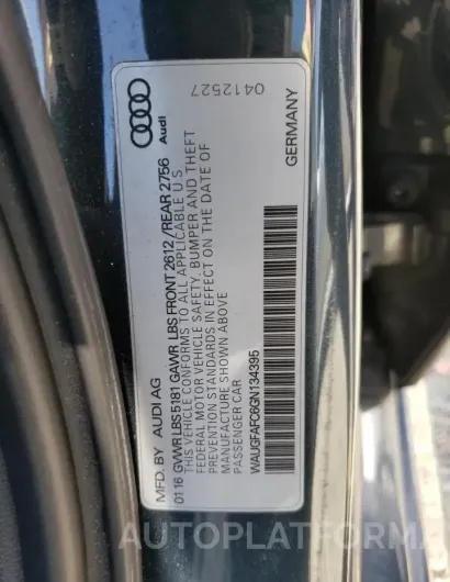 AUDI A6 PREMIUM 2016 vin WAUGFAFC6GN134395 from auto auction Copart