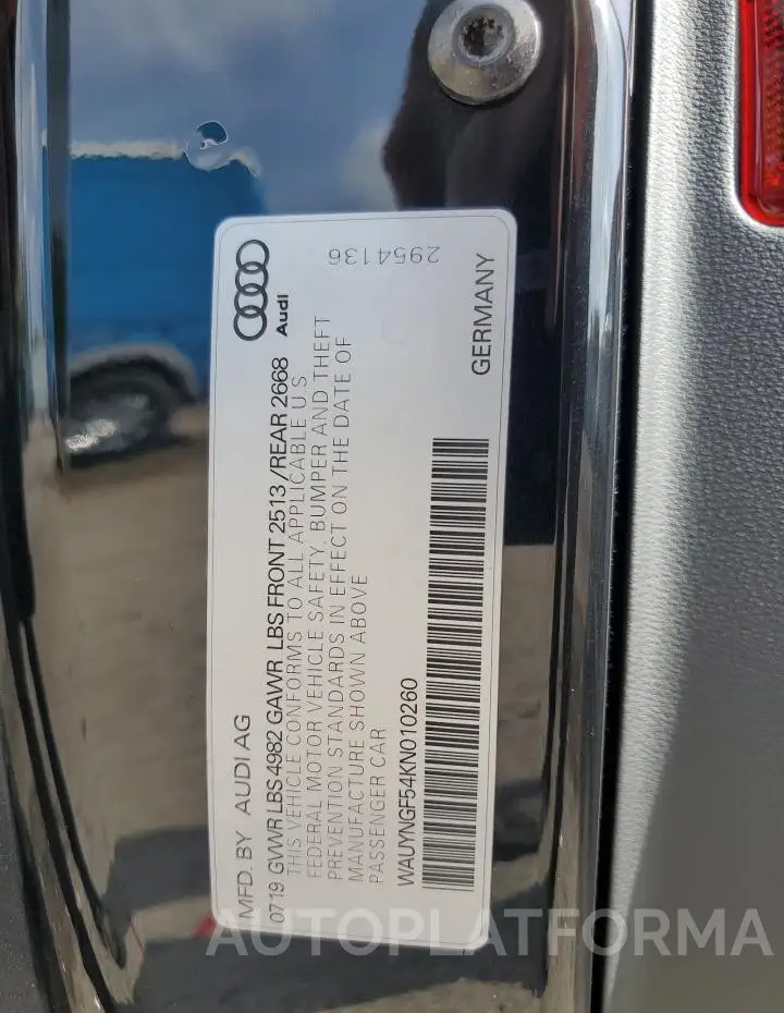 AUDI A5 PREMIUM 2019 vin WAUYNGF54KN010260 from auto auction Copart