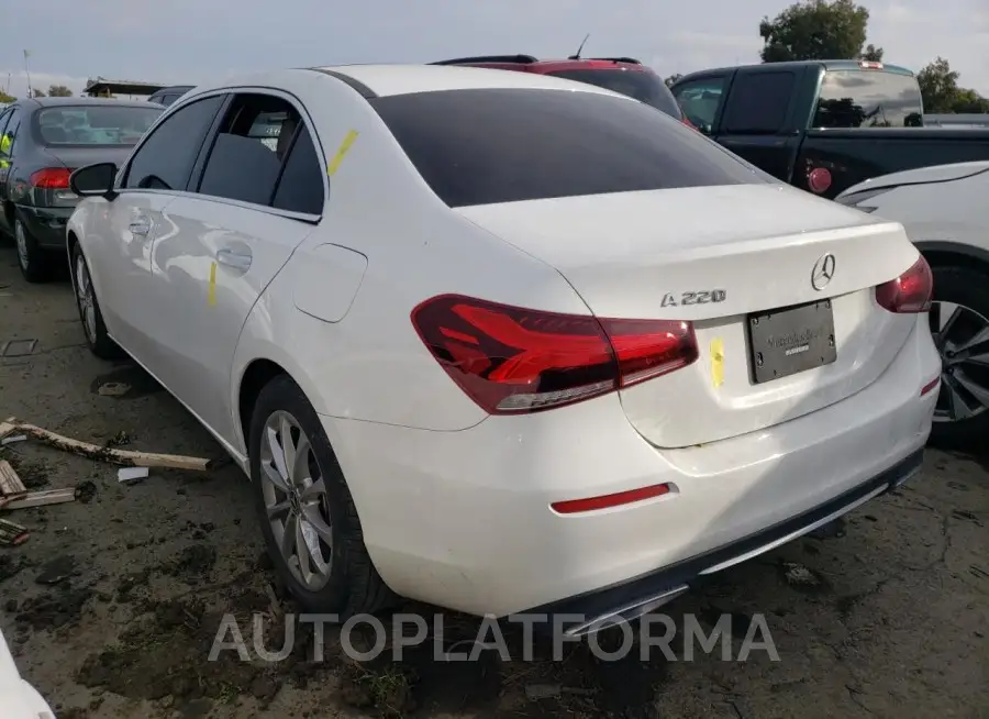 MERCEDES-BENZ A 220 2021 vin W1K3G4EB6MJ287439 from auto auction Copart