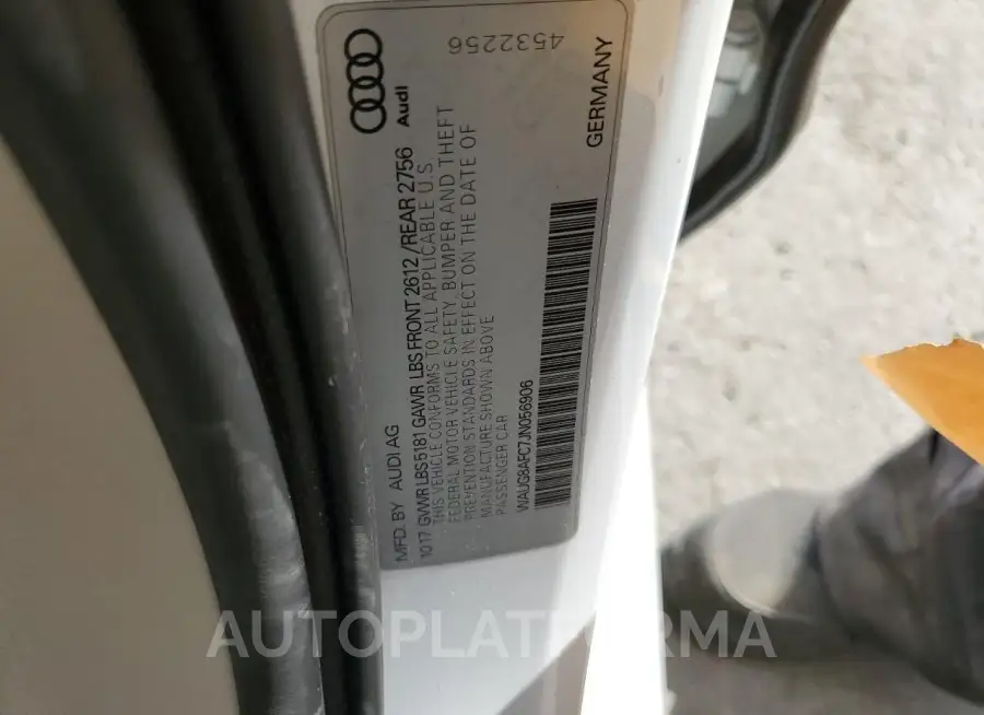 AUDI A6 PREMIUM 2018 vin WAUG8AFC7JN056906 from auto auction Copart