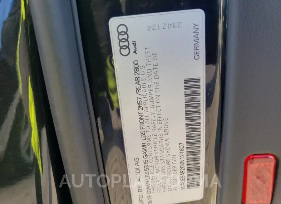 AUDI A6 PREMIUM 2019 vin WAUE8AF25KN121607 from auto auction Copart