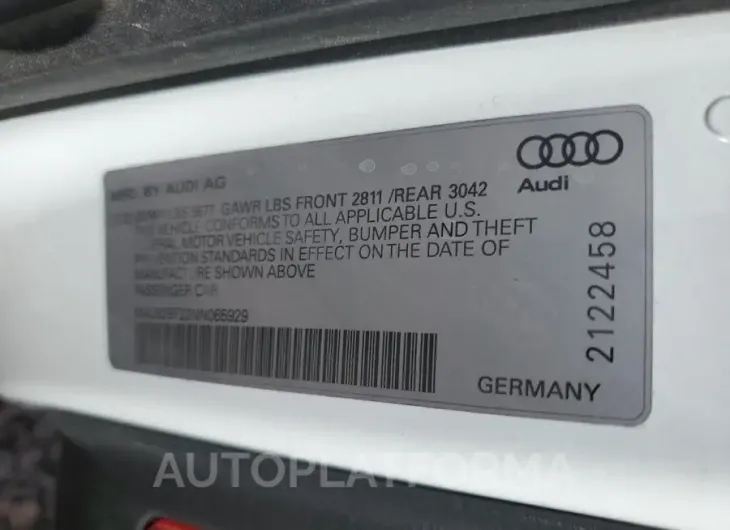 AUDI A6 ALLROAD 2022 vin WAU92BF22NN065929 from auto auction Copart