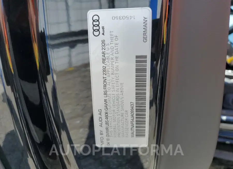 AUDI A5 PREMIUM 2018 vin WAUTNAF54JA099437 from auto auction Copart