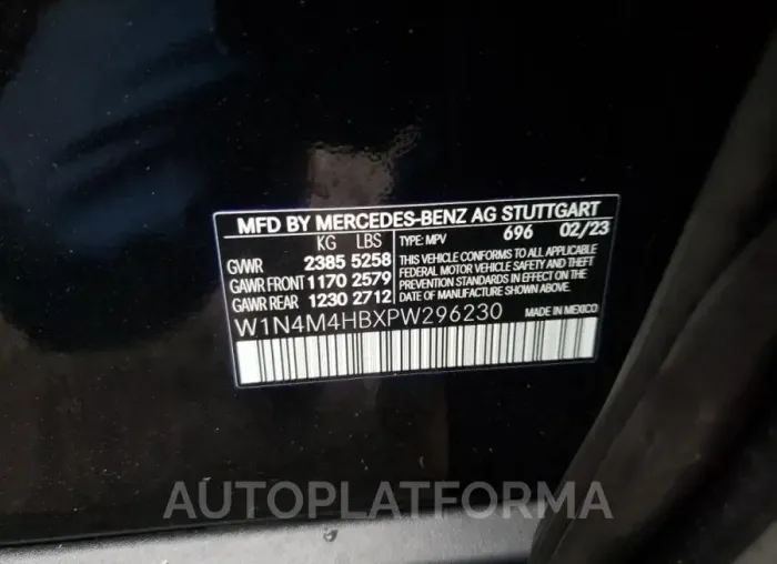 MERCEDES-BENZ GLB 250 4M 2023 vin W1N4M4HBXPW296230 from auto auction Copart