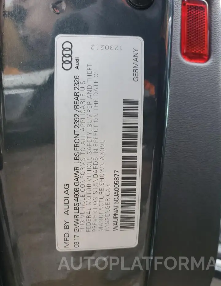 AUDI A5 PREMIUM 2018 vin WAUPNAF50JA005877 from auto auction Copart