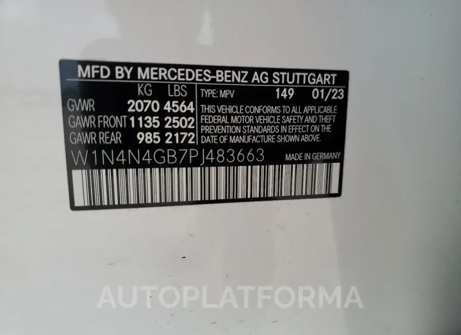 MERCEDES-BENZ GLA 250 2023 vin W1N4N4GB7PJ483663 from auto auction Copart