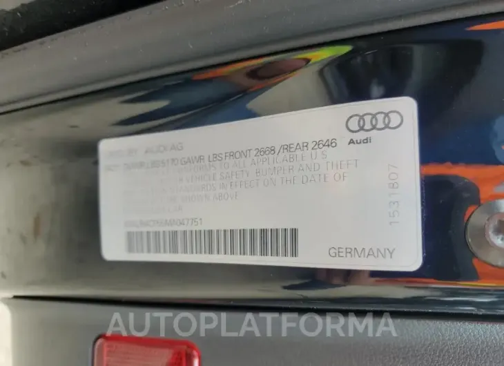 AUDI S5 PRESTIG 2021 vin WAUB4CF55MA047751 from auto auction Copart