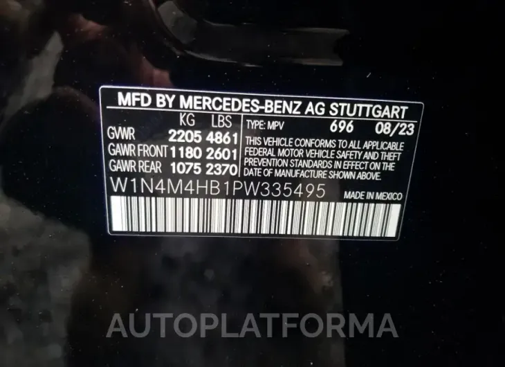 MERCEDES-BENZ GLB 250 4M 2023 vin W1N4M4HB1PW335495 from auto auction Copart