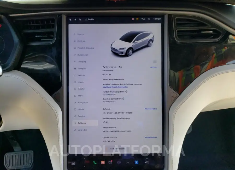 TESLA MODEL X 2019 vin 5YJXCDE28KF186754 from auto auction Copart