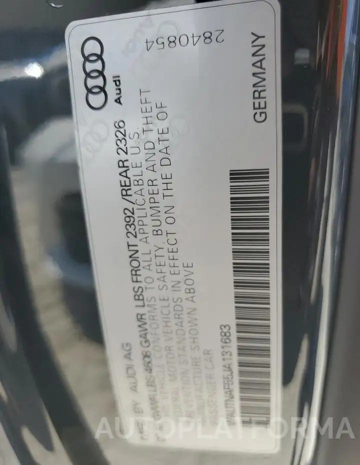 AUDI A5 PREMIUM 2018 vin WAUTNAF55JA131683 from auto auction Copart