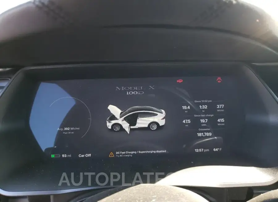 TESLA MODEL X 2018 vin 5YJXCAE20JF112192 from auto auction Copart