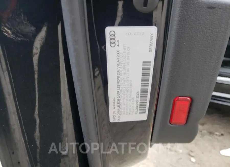 AUDI A6 PREMIUM 2019 vin WAUD8AF29KN130306 from auto auction Copart