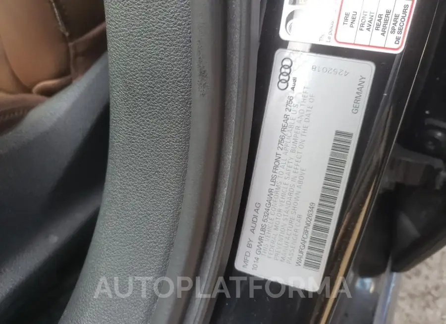 AUDI A6 PREMIUM 2015 vin WAUFGAFC8FN026349 from auto auction Copart