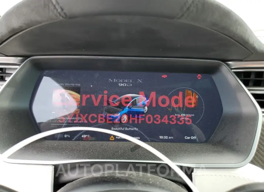 TESLA MODEL X 2017 vin 5YJXCBE20HF034335 from auto auction Copart