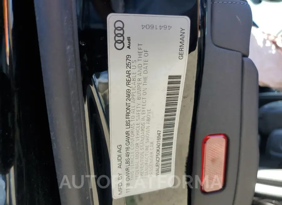 AUDI A5 PREMIUM 2019 vin WAUENCF50KA016947 from auto auction Copart