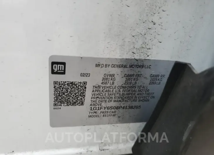 CHEVROLET BOLT EUV L 2023 vin 1G1FY6S08P4138285 from auto auction Copart