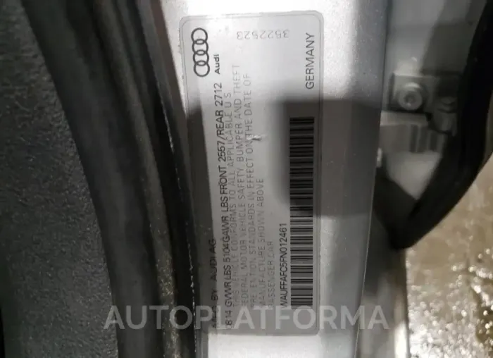 AUDI A6 PREMIUM 2015 vin WAUFFAFC5FN012461 from auto auction Copart