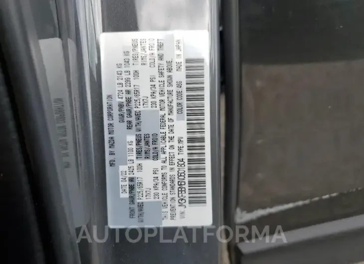 MAZDA CX-5 SELEC 2022 vin JM3KFBBM6N0601804 from auto auction Copart