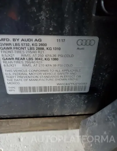 AUDI SQ5 PRESTI 2018 vin WA1C4AFYXJ2100059 from auto auction Copart