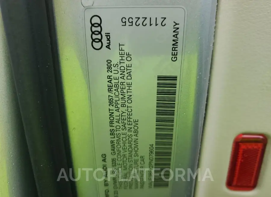 AUDI A6 PREMIUM 2023 vin WAUE3BF22PN079604 from auto auction Copart