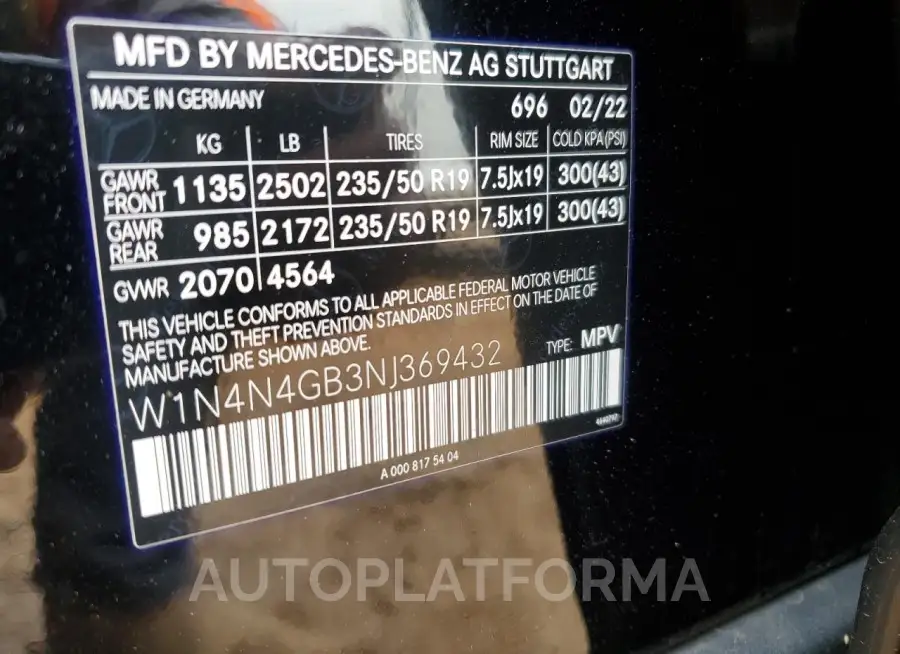 MERCEDES-BENZ GLA 250 2022 vin W1N4N4GB3NJ369432 from auto auction Copart