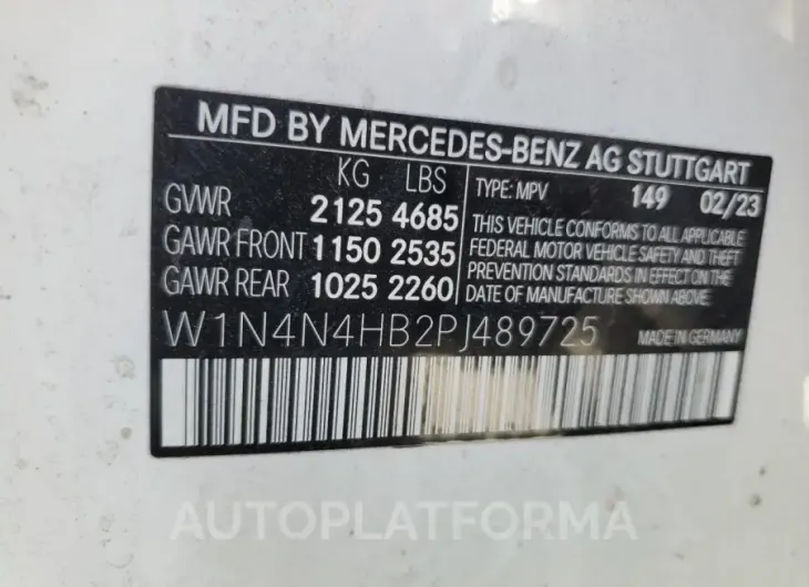 MERCEDES-BENZ GLA 250 4M 2023 vin W1N4N4HB2PJ489725 from auto auction Copart