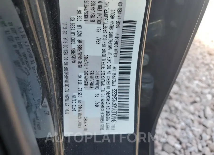 TOYOTA YARIS L 2019 vin 3MYDLBYV8KY524222 from auto auction Copart