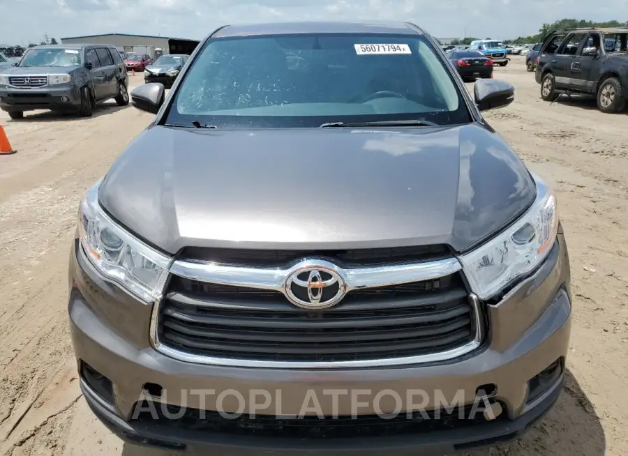 TOYOTA HIGHLANDER 2015 vin 5TDZKRFH1FS104179 from auto auction Copart