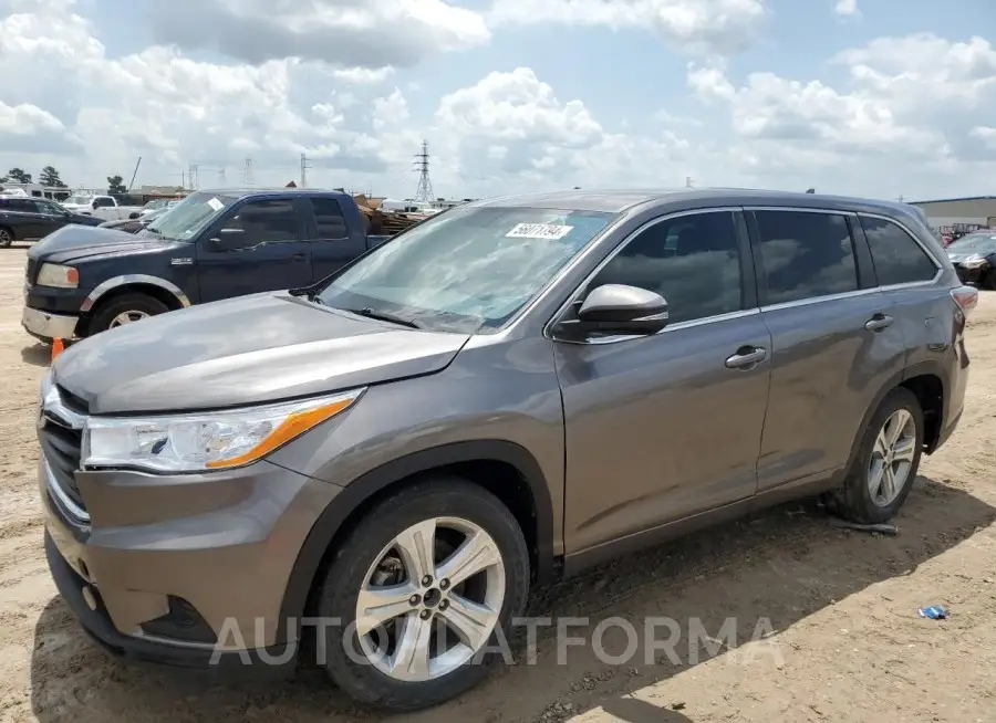 TOYOTA HIGHLANDER 2015 vin 5TDZKRFH1FS104179 from auto auction Copart