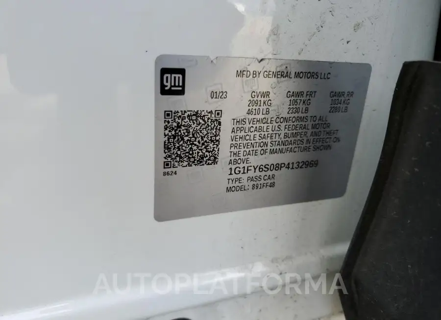 CHEVROLET BOLT EUV L 2023 vin 1G1FY6S08P4132969 from auto auction Copart