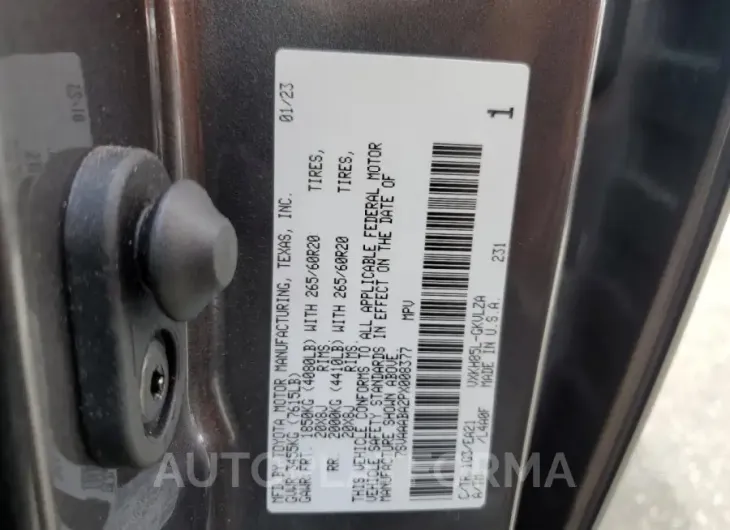 TOYOTA SEQUOIA SR 2023 vin 7SVAAABA2PX008377 from auto auction Copart