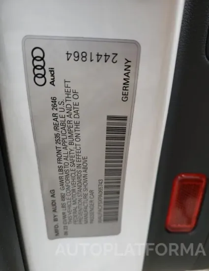 AUDI A5 PREMIUM 2023 vin WAUFACF5XPA065743 from auto auction Copart