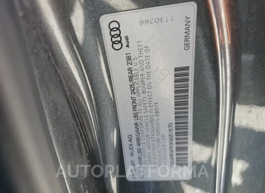 AUDI A5 PREMIUM 2015 vin WAUMFAFR3FA051570 from auto auction Copart