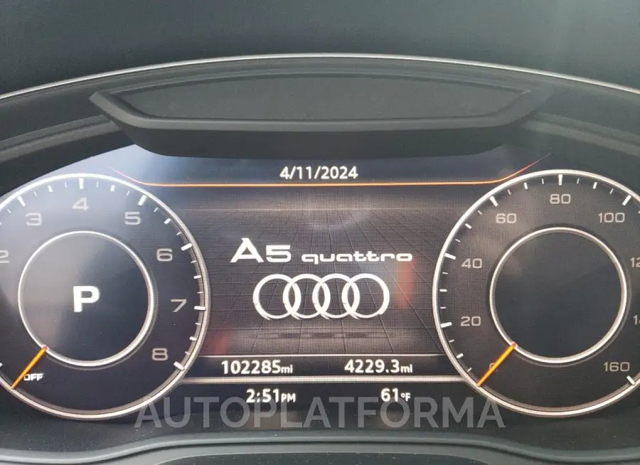 AUDI A5 2018 vin WAUENCF57JA080708 from auto auction Copart