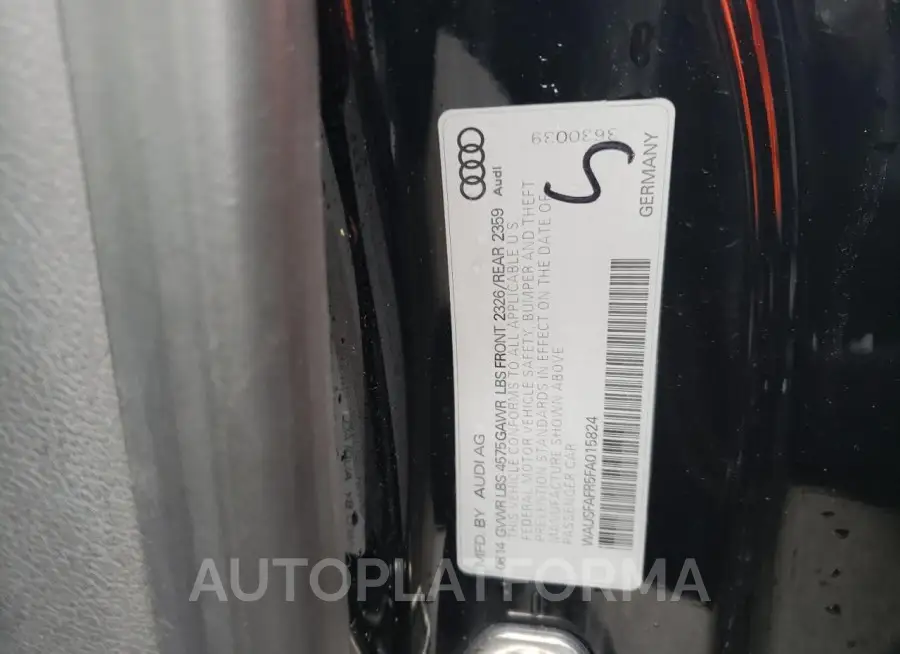 AUDI A5 PREMIUM 2015 vin WAUSFAFR5FA015824 from auto auction Copart