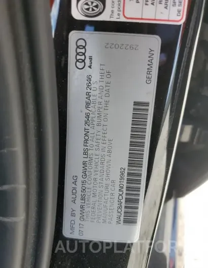 AUDI A6 PREMIUM 2018 vin WAUC8AFCXJN019962 from auto auction Copart