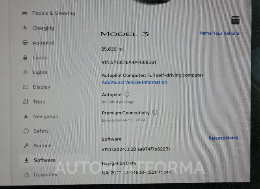 TESLA MODEL 3 2023 vin 5YJ3E1EA4PF568561 from auto auction Copart