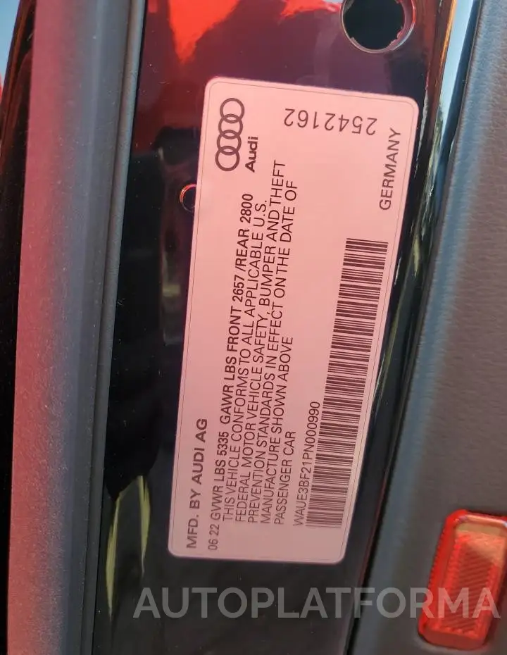 AUDI A6 PREMIUM 2023 vin WAUE3BF21PN000990 from auto auction Copart