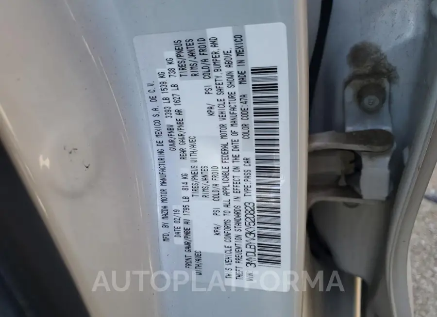 TOYOTA YARIS L 2019 vin 3MYDLBYV3KY520823 from auto auction Copart