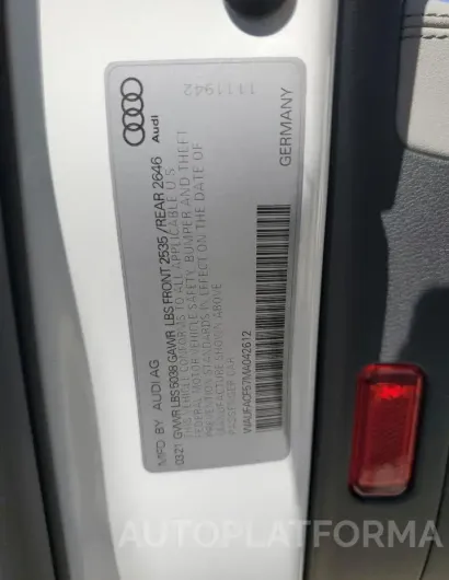 AUDI A5 PREMIUM 2021 vin WAUFACF57MA042612 from auto auction Copart